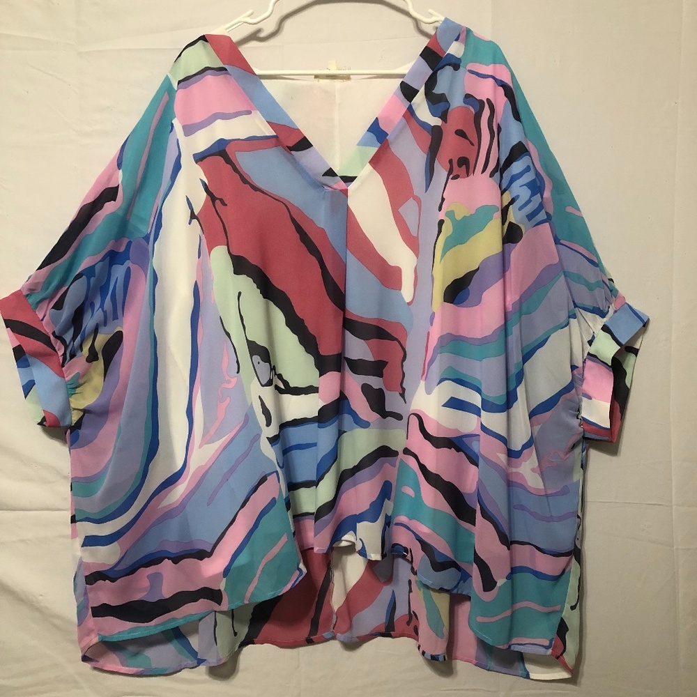 Entro Sheer V-Neck Tunic with Tank Size XL (J)